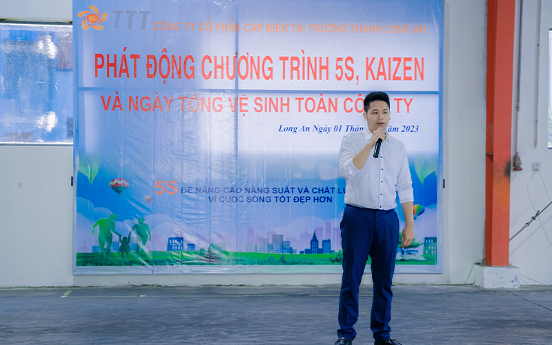 TGĐ Công ty Tài Trường Thành phát biểu về chương trình Kaizen 5S