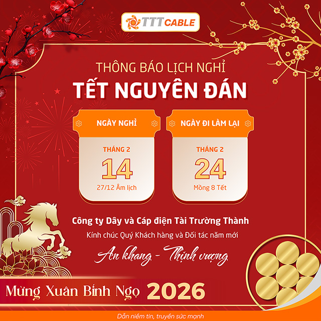 Thông Báo Nghỉ Tết Nguyên Đán 2026 công ty Tài Trường Thành